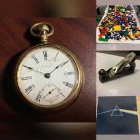 MaxSold Auction: This online auction features antique pocket watch, vintage tools, costume jewelry, Legos, vinyl records, drum sets, guitars, amplifiers, ukulele, collectible die-cast vehicles, video game consoles & games, mantle clock, CDs, toys, fishing gear, art glass, bike, and more!