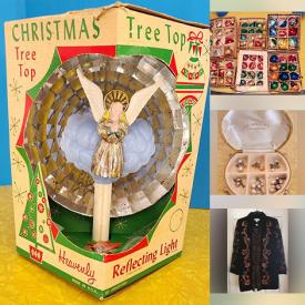 MaxSold Auction: This online auction features rocks, teacup/saucer sets, perfume bottles, art & craft supplies, hardware, men’s & women’s clothing & footwear, outerwear, vintage Christmas items, antique purses, vintage gloves, vintage Putz houses, metal signs, sports trading cards, costume jewelry, vintage cake pans, fishing gear, soap making supplies, and more!