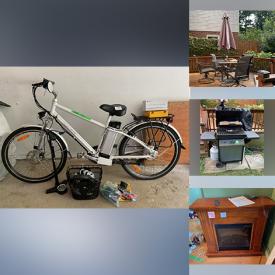 MaxSold Auction: This online auction features iron wine rack, leather furniture, fitness gear, women’s clothing, hardware, small kitchen appliances, mirrors, dehumidifier, bar stools, garden tools, electric bike, patio furniture, BBQ grill, garden art, power & hand tools, desk, sewing machine, serger, women’s clothing & shoes, glass table, costume jewelry, electric fireplace, collectible plates, and much, much, more!!!