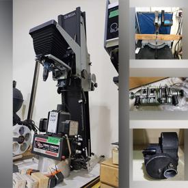 MaxSold Auction: This online auction features cameras, lenses, body camera, photometer, photo light-stands/extension posts, industrial metal shelving, light meters, vinyl records, shipping supplies, film editing equipment, darkroom equipment, bomb spotting cameras, power & hand tools, reception desk, conference table, office workstations, desks, cabinets, refrigerator, bookcases, office chairs, cantilever stools, TVs, power meters, lightboxes, slide mounters, film processing machines, splicers, microscopes, monitors, office supplies, heaters, plumbing supplies, stackable banquet chairs, studio lights, and much, much, more!!!