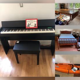 MaxSold Auction: This online auction features crock, wicker furniture, electric piano, area rugs, art pottery, teak furniture, sofa beds, wooden screen, small kitchen appliances, beauty appliances, puzzles, games, jug lamps, office supplies, camping gear, wet suit, fitness gear, pet products, kayak, toys, snowshoes, mini fridge, power & hand tools, ladders, BBQ grill, patio furniture, and more!