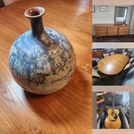 MaxSold Auction: This online auction features teak furniture, stoneware crocks, planter, teacup/saucer sets, guitar, decorative plates, collector plates, art pottery, small kitchen appliances, leather furniture, perfume bottles, decanters, vintage oil lamp, bookcases, and more!