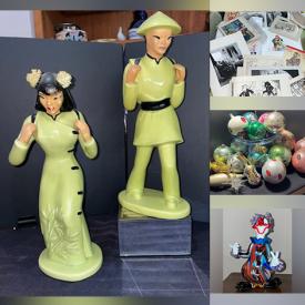 MaxSold Auction: This online auction features costume jewelry, Disney collectibles, Lladro figurine, NIB wheelchair, Longaberger basket, decorative plates, McCoy pottery, art pottery, art glass, cookie jar, Fiestaware, comics, and more!