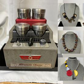 MaxSold Auction: This auction features Perfume, Jewelry, Bracelet, Earrings, Necklaces, Lego, Books, Postcards, Stuffed Toys, Tea Cups, Watch Tools,  Currency, Coins, Ultrasonic Cleaner, CDs, DVDs   and much much more!