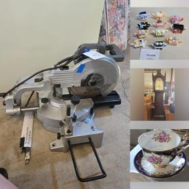MaxSold Auction: This online auction features garden tools, power & hand tools, hardware, ladders, vintage tools, air compressors, bicycle lift, sewing machine, collector plates, carnival glass, teacup/saucer sets, vintage miniature teapot collection, tires & rims, secretary desk, accordion, pressure washer, BBQ grill, exercise equipment, platform bed, and more!