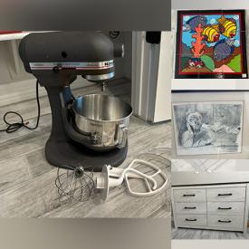 MaxSold Auction: This online auction features small kitchen appliances, cook & bakeware, camera, solar lights, trail camera, G. Garibaldi tile mural, TV, stained glass panel, adjustable bed, pet products, NIB floor fountain, men’s clothing & shoes, and more!n