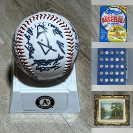 MaxSold Auction: This auction features Sealed Topps Baseball Cards (with gum) , Coins, Art, Running Shoes, Sports Collectibles, CDs, DVD,s, and much much more!