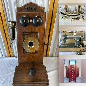 MaxSold Auction: This online auction features coins, jewelry armoire, portable AC unit, new beauty products, handwoven baskets, telescope, small kitchen appliances, antique samovar, gazebo, vintage books, vintage sewing machine, vintage typewriter, toys, vintage fishing lures, trinket boxes, and much, more!