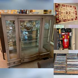 MaxSold Auction: This online auction features air compressor, vinyl records, rolling tool rack, men’s clothing & footwear, art pottery, depression glass, games, fitness gear, vintage curio cabinet, outerwear, small kitchen appliances, speckleware, watches, beading supplies, art & craft supplies, fabric, scrapbooking supplies, sewing machine, vintage buttons, Yellow ware, art glass, McCoy, humidifier, quilt, hardware, power & hand tools, camping gear, automotive tools, painting supplies, video game console, garden tools, sewing machines, mandolin, harmonicas, silver jewelry, area rugs, puzzles, stained glass lamp & panels, home electronics, Royal Doulton figurine, and more!