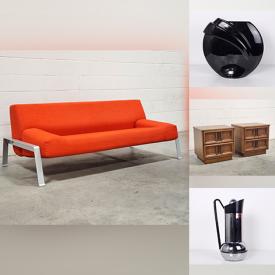 MaxSold Auction: This online auction features vintage Wassily-style chair, Erska sleeper sofa, mantel clock, antique lamp, desk lamps, decanter set, vintage espresso cups/saucers, Art Deco vase, vintage neon sign, and more!