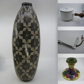 MaxSold Auction: This online auction features vintage mini clay teapots, watches, art glass, wood carvings, horse brass, fishing gear, comics, vinyl records, art pottery, oil lamp, buttons, vintage MCM Dansk, vintage postcards, souvenir spoons, cloisonne items, Moorcroft pottery, table lighters, pet products, and more!