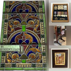 MaxSold Auction: This online auction features Giovanni Schoeman bronze, coins, banknotes, comics, vintage chandeliers, vintage books, antique stereoview cards, stamps, power & hand tools, vintage postcards, vinyl records, area rugs, antique writing desk, First Day covers, vintage Tiffany style lamps, antique settee, vintage chalkware heads, antique leaded stain glass panel, printing blocks, antique camera, and more!