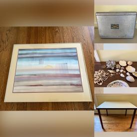 MaxSold Auction: This online auction features art glass, art pottery, Mario Bucovich lithographs, costume jewelry, vintage ashtrays, wood sculpture, antique glass cabinet knobs, bar stools, art books, TVs, patio furniture, live trees, lawn mower, BBQ grill, garden art, and more!
