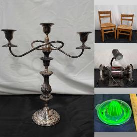 MaxSold Auction: This online auction features vintage Avon bottle collection, children’s books, Fenton glass, Christmas village, pink milk glass, Snow White collectibles, perfume bottles, pocket watches, vintage toys, bakeware, small kitchen appliances, DVDs, silver & costume jewelry, uranium glass, games, power & hand tools, printer, art glass, angel figurines, yarn, chainsaw, women’s clothing, Carnival glass, Rosevill pottery, Waterford, decorative plates, nutcracker collection, and much, much, more!!!