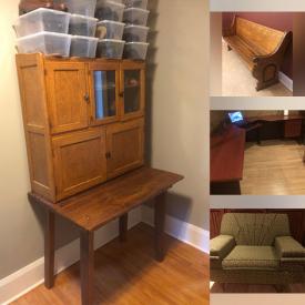 MaxSold Auction: This online auction features drafting table, cedar chest, church pew, sewing machine, steamer trunk, Nancy Noel prints, leather furniture, small kitchen appliances, desk & chair, collector doll, and more!