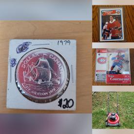 MaxSold Auction: This online auction features sports collectibles, coins, A. Santini sculptures, sports trading cards, Pokemon cards, Hoselton sculptures, Royal Doulton figurines, carded die-cast vehicles, costume jewelry, Disney collectibles, Toby mugs, Funko Pops, new model kits, NIB action figures, lawnmower, Coca-Cola collectibles, and more!