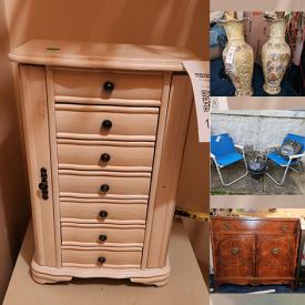 MaxSold Auction: This online auction features vintage stove, MCM chandelier, hand tools, small kitchen appliances, DVDs, Haeger statue, garden art, patio furniture, plant pots, Hull pottery, leather furniture, collector plate, floor vases, women’s clothing & shoes, beauty appliances, art glass, and more!