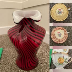 MaxSold Auction: This online auction features teacup/saucer sets, Royal Doulton figurines, art pottery, stone sculpture, crystal decanters, art glass, Andrea by Sadek figurines, and more!