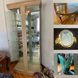 MaxSold Auction: This online auction features art glass, collector plates, curio cabinet, carnival glass, depression glass, souvenir spoons, TV, upright piano, teacup/saucer sets, antique oak buffet, writing desk, vintage books, cedar chest, small kitchen appliances, humidifier, vinyl records, garden tools, planters, patio furniture, coins, banknotes, silver, gold & costume jewelry, watches, and more!
