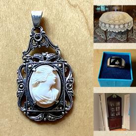 MaxSold Auction: This Charity/Fundraising Online Auction features gold & silver jewellery, vintage upholstery fabric, metal wall art, decorative plates, Elizabeth Atkinson mosaics, vintage tools, Depression glass, games, art pottery, hand-knit shrugs, costume jewellery, garden art, vinyl records, metal toys, planter, teacup/saucer sets, vintage postcards, Wendy Cain original art, and more!