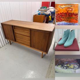 MaxSold Auction: This auction features Handmade Console Table, Upholstered Chairs, Paintings, Coolers, Shoes, Frames, Lamps, Books, Plush Toys,  Tea Sets, Pillows, Storage Cabinets, Rowing Machine, Dressers, MCM Buffet,  Brass Decor, Clocks, Vases, Craft Kits, Bicycles, Pogo Stick, Espresso Machine, Sofa    and much much more!
