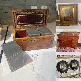 MaxSold Auction: This online auction features antique Benjamin Fawcett woodcuts, original watercolours, bar stools, area rugs, wingback armchairs, antique fan collection, vintage Royal Worcester figurines, antique Meissen figures, wood sculpture, antique books, transferware, teacup/saucer sets,  antique snuff box, & bottle, exercise bike, and more!
