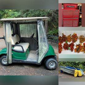 MaxSold Auction: This online auction features flatbed trailer, golf cart, dinghy & trailer, rolling tool cabinet, power & hand tools, chainsaw, hardware, electrical supplies, air compressor, cement mixer, pressure washer, garden tools, plumbing supplies, scaffolding, metal detector, decorative plates, patio furniture, antique trunk, porcelain sinks, garden art, fishing gear, vintage door hardware, small kitchen appliances, children’s books, and more!