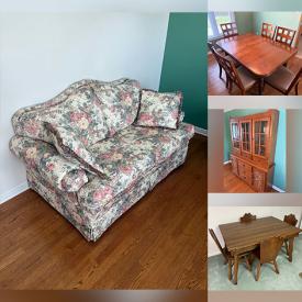 MaxSold Auction: This online auction features table lamps, dining tables & chairs, wine rack, cedar cabinet & chest, computer desks, TV, living room furniture, exercise equipment, sewing machine, and more!