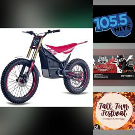 MaxSold Auction: This The New K Country 93.7 & 105.5 Hits FM Fall Online Auction features concert tickets, vacation packages, attorney consultation, tour packages, bikes, electric bike, sailing experience, home upgrade packages, art experiences, Indy car package, butterfly conservatory, clothing certificates, museum tickets, iFly passes, camping gear, storage rental, hair salon, ROM tickets, tattoo, restaurant packages, radio ad time, farm experience, and much, much, more!!!