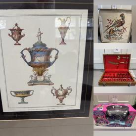 MaxSold Auction: This online auction features antique lithograph prints, games, toys, NIB craft kit, NIB Lego kit, Halloween costume, small kitchen appliances, kids’ books, wicker baskets, fabric, oil lamp, toys, and more!