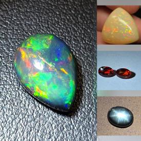 MaxSold Auction: This online auction features loose gemstones such as sapphires, citrines, opals, tourmalines, tanzanites, rubies, emeralds, aquamarine, topaz, spinel, garnet, and more!