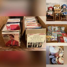 MaxSold Auction: This auction features Books, Bedroom Set, Dolls, Tea Cups, Wall Art, Tins, Dinnerware, Figurines, Scarves, Purses, Crafts, Pendelfin, Royal Family Books, Vintage Toys, Vinyl Records, 45s and much much more!