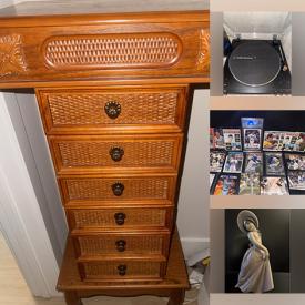 MaxSold Auction: This online auction features new beauty products, Disney collectibles, Llardo figurines, games, Carnival glass, Lenox vase, footwear, art books, costume jewelry, Fiestaware, art glass, vinyl records, vintage drafting tools, sports trading cards, Cherished Teddies, standing jewelry chest, and more!