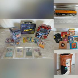 MaxSold Auction: This online auction features hand tools, costume jewelry, children’s books, beer tap & signs, perfume bottles, sports collectibles, Star Wars collectibles, Pokemon collectibles, cowboy boots, office supplies, designer men’s shoes, graphic novels, pocket & wrist watches, DVDs, train cars & buildings, vintage toys, children’s books, art pottery, sewing machine, small kitchen appliances, sports trading cards, and more!