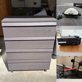 MaxSold Auction: This online auction features garden tools, pet products, portable AC unit, printers, planters, grill, TV, mini fridge, stereo components, street signs, weight bench, and more!