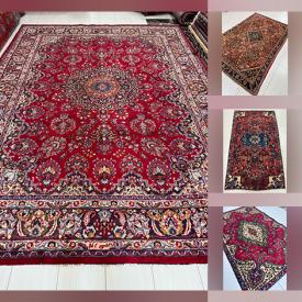 MaxSold Auction: This online auction features Persian handmade rugs & runners, including Mashhad, Baluchi, Hamadan, and more!