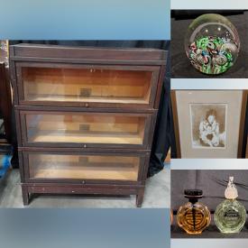 MaxSold Auction: This online auction features vintage sports equipment, vintage dolls, die-cast vehicles, storage totes, art glass, Dept 56 carolers, S&P shakers, milk glass, power & hand tools, oil lamps, vintage small kitchen appliances, train cars, buildings, track & accessories, lingerie chest, computer desk, barrister cabinets, metal wall art, garden art, silver jewelry, perfume bottles, Longaberger basket, and more!