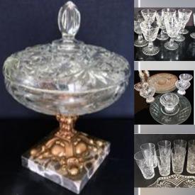 MaxSold Auction: This online auction features crystal decanter, Waterford glassware, Depression glass, Wedgewood collectibles, vintage Carlton ware, table & bed linens, commemorative tins, fabric, day bed, computer desks, TVs, vintage brass/crystal chandelier, vintage sewing machine, pet products, small kitchen appliances, decorative teapots, art pottery, adjustable bed frame, and more!