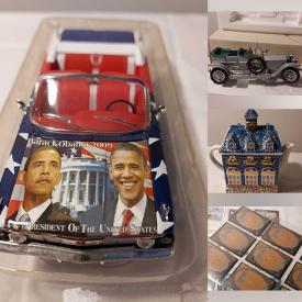 MaxSold Auction: This online auction features die-cast 1:24 vehicles, comics, new toys, vinyl records, novelty ties, steins, sports trading cards, Coca-Cola collectibles, vintage marbles, novelty teapots, Avon collectibles, buttons, Depression glass, vintage Avon Cape Cod collection, Magic: The Gathering cards, Pokémon cards, metal soldiers, perfume bottle, Green Mountain pottery, Royal Doulton figurine, and more!