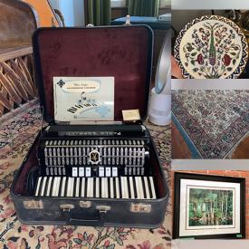MaxSold Auction: This online auction features wood carvings, oil lamps, DVDs, stained glass lamps, storage bins, small kitchen appliances, TV, printers, costume jewelry, watches, vintage dressers, collector spoons, Robert Bateman prints, portable AC unit, NIB water feature, mantel clock, tea cup/sacuer sets, area rugs, barrister bookcase, air purifiers, Blue Mountain pottery, steins, vintage vanity, craft supplies, chest freezer, crock, patio furniture, outdoor fireplace, decorative plates, vintage accordion, and much, much, more!!!