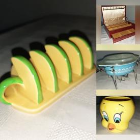 MaxSold Auction: This online auction features Applause character mugs, vintage crystal vases & decanters, vinyl records, novelty light, vintage Carlton ware, Belleek, vintage jewellery boxes, and more!