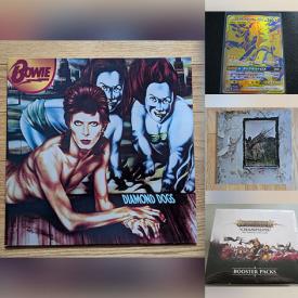 MaxSold Auction: This online auction features vinyl records such as Diana Ross, James Taylor, ABBA, The Beatles, Elton John, Genesis, Aerosmith, and Wahrhammer cards, sports trading cards, Pokemon cards, and more!