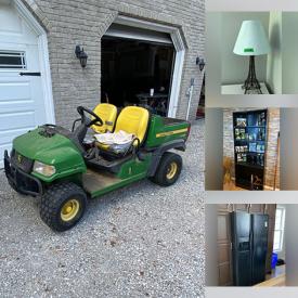 MaxSold Auction: This online auction features utility vehicle UTV, area rugs, printers bookcases, fitness gear, patio furniture, BBQ grill, silver, gold,  & costume jewelry, desk, platform bed, TVs, four-poster bed, barrel chairs, live plants, bar stools, rattan furniture, roll-top desk & chair, games, CDs, decanters, office supplies, craft supplies, watches, jewelry making supplies, fabric, pool table, daybed, pet products, souvenir spoons, leather furniture, bike, electric fireplace, dehumidifier, washer, dryer, refrigerator, chainsaw, ladders, planters, and more!