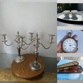 MaxSold Auction: This online auction features antique tea service, decorative plates, teacup/saucer sets, wood sculptures, vintage oil lamps, antique Limoges, Moorcroft, power & hand tools, electrical & painting supplies, garden art, hardware, vintage violin, accordion, and more!