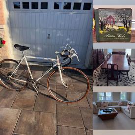 MaxSold Auction: This online auction features dining room furniture, sleeper sofa, Robert Bateman prints, area rugs, exercise equipment, bar stools, brass statues, vinyl records, soapstone statues, bikes, TV, garden pots, pet products, patio furniture, sectional sofa, art glass, and more!