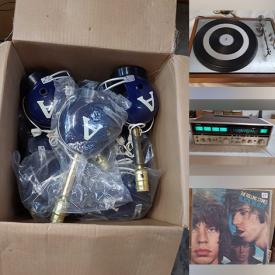 MaxSold Auction: This online auction features vintage turntables, speakers, vintage radios, Casio keyboard, stereo systems, CFL table lamps, fishing gear, antique sewing machine, vinyl records, stereo components, sports collectibles, sports trading cards, and more!\n