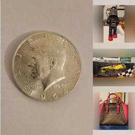 MaxSold Auction: This online auction features coins, vintage wind-up toys, NIB model cars, vintage tins, sports trading cards, toys, gold jewelry, small kitchen appliances, comics, metal detector, hardware, NIB dining chairs, NIB fidget rings, vintage magazines, Pokémon collectibles, educational games, puzzles, and more!
