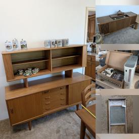 MaxSold Auction: This online auction features MCM glass/walnut table, Rumtopf pot, decorative plates, vintage teak furniture, bookcases, desk, TVs, vintage crock, printer, vintage bamboo/glass tables, area rug, Indigenous artwork, video game console, comics, vinyl records, dishwasher, lawn mower, garden tools, patio chairs, planter pots, and more!n
