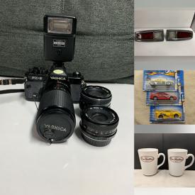 MaxSold Auction: This online auction features cameras & accessories, sports collectibles, pet products, craft supplies, car parts, tin signs, collectible die-cast, NIP Hot Wheels, men’s clothing, vinyl records, steins, McDonald\'s collectibles, barware, decanter, Legos, DVDs, games, hardware, home electronics, more!