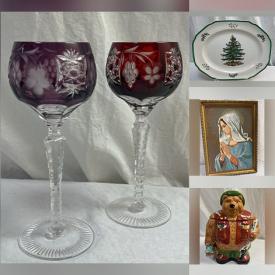 MaxSold Auction: This online auction features duck decoy, vintage souvenir plates, vintage botanical prints, vintage pewter candlesticks, cookie jar, vintage live edge plaques, art glass, art pottery, crockery, Thomas Kinkade print, and more!